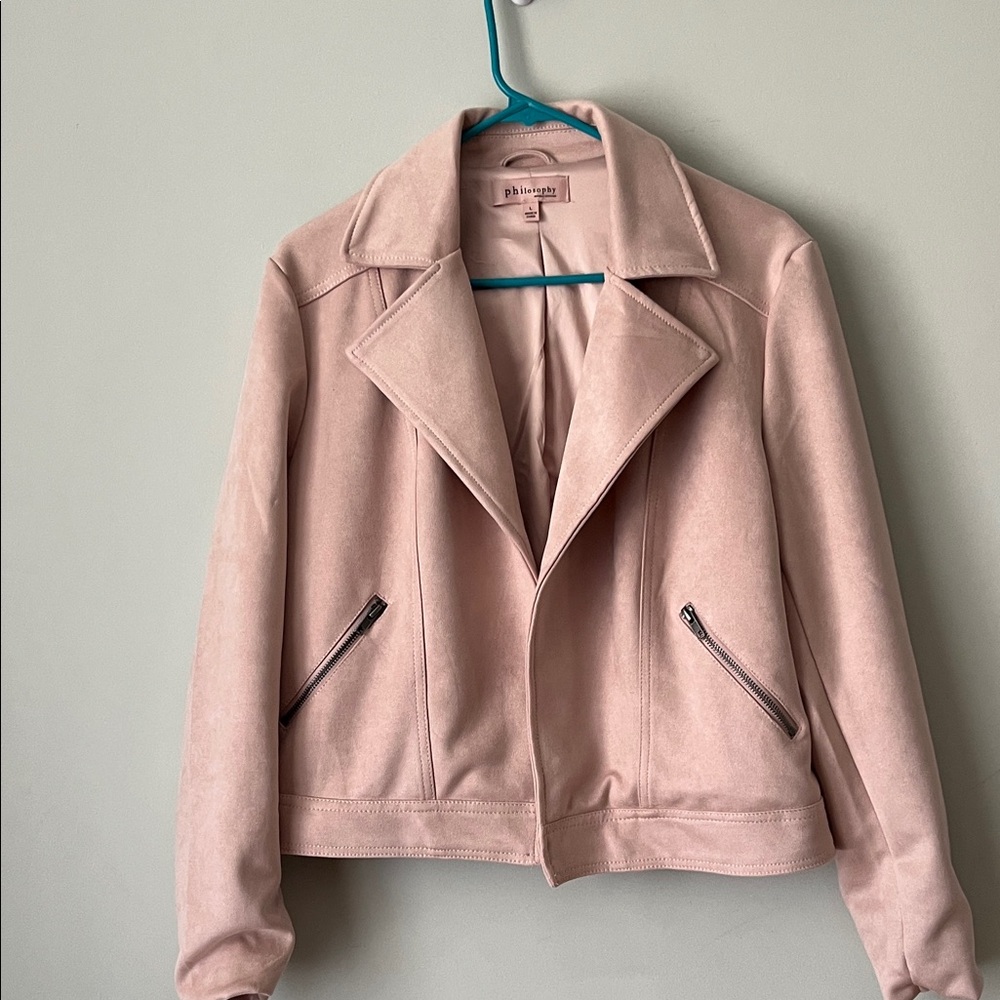 Philosophy Blush Pink Faux Leather Women's Jacket